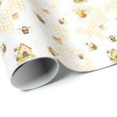Honey Bee Gender Neutral Baby Shower Geschenkpapier (Rolleneckpunkt)