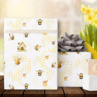 Honey Bee Gender Neutral Baby Shower Geschenkpapier