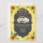 Honey Bee Gender Reveal Watercolor Einladung (Vorderseite)