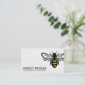 Honey Bee | Geometrisches Muster | Insekt Visitenkarte (Stehend Vorderseite)