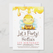 Honey Bee Girl Birthday Party Einladung (Vorderseite)