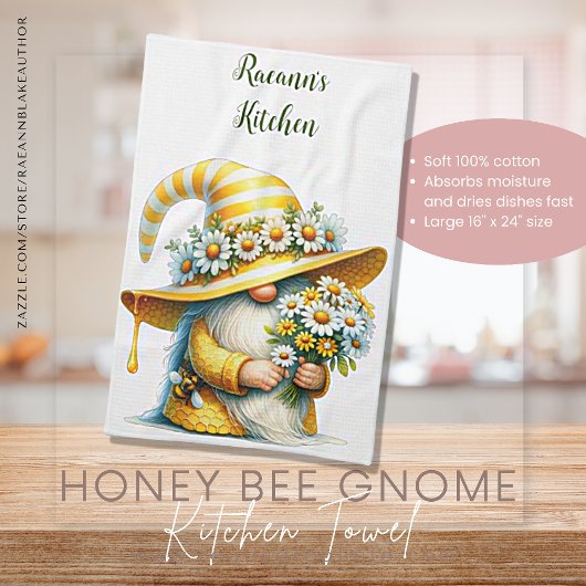 Honey Bee Gnome Kitchen Handtücher