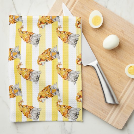 Honey Bee Gnomes Pattern Geschirrtuch (Viertel Falte)