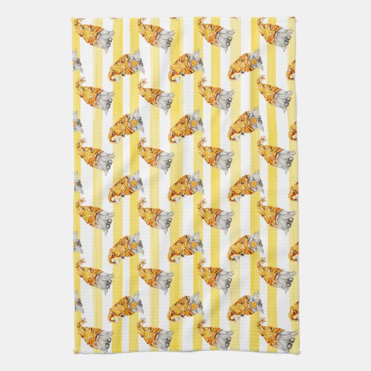 Honey Bee Gnomes Pattern Geschirrtuch (Vertikal)