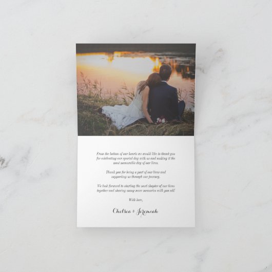 Honey Bee Gold Black Custom Foto Danke Card (Innenseite)