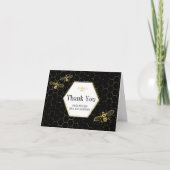 Honey Bee Gold Black Custom Foto Danke Card (Vorderseite)
