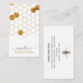 Honey Bee Gold Foil Apiary Beekeeper Products Visitenkarte (Vorne/Hinten)