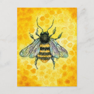 Honey Bee Gold Postkarte