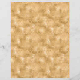 Honey Bee Golden Honeycomb Scrapbook Paper Sheet