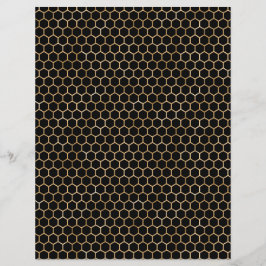 Honey Bee Golden Honeycomb Scrapbook Paper Sheet
