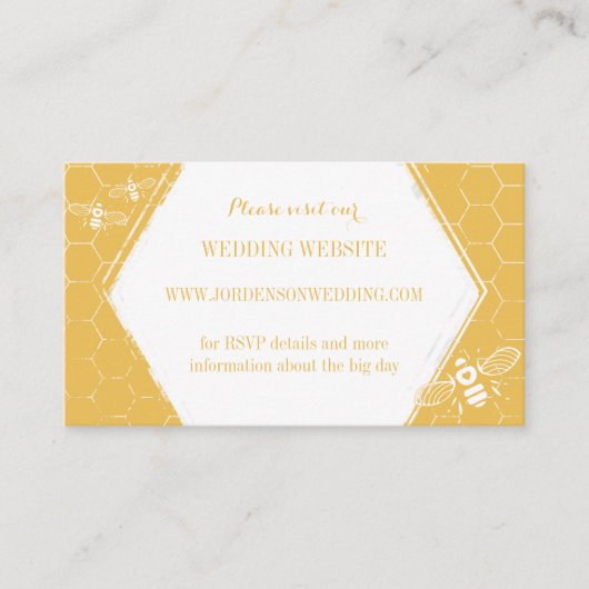 Honey Bee Golden Yellow Custom Website Card Begleitkarte (Vorderseite)