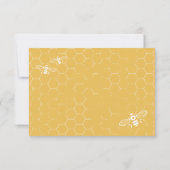 Honey Bee Golden Yellow Pattern RSVP Card (Rückseite)