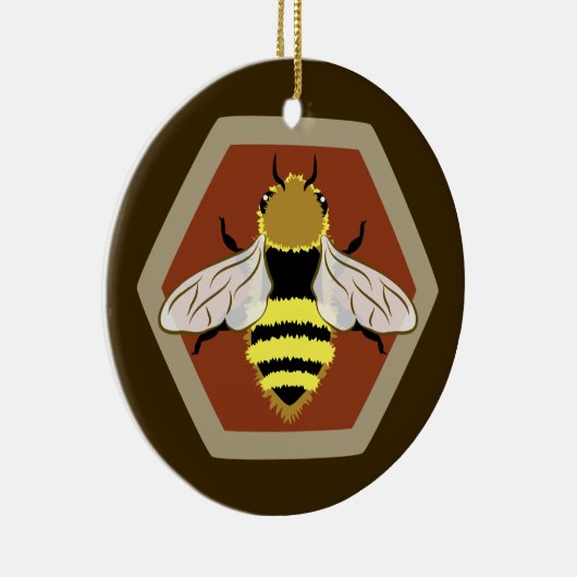 Honey Bee Graphic Keramik Ornament (Rechts)