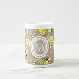 Honey Bee Gray Porzellantasse