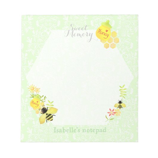 Honey Bee Green Notizblock (Vorderseite)