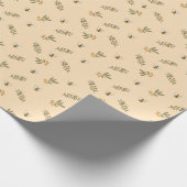 Honey Bee Greenery Seamless Geschenkpapier (Ecke)