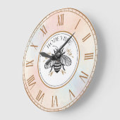 Honey Bee Große Wanduhr (Winkel)