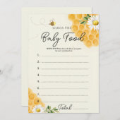Honey Bee Guess the Baby Food Game Card Einladung (Vorne/Hinten)