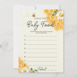 Honey Bee Guess the Baby Food Game Card Einladung