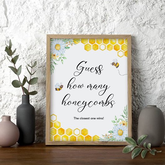 Honey Bee Guess Wie viele Honeycombs Game Poster