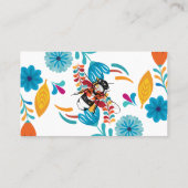 Honey Bee Hand gezeichnete Florals Visitenkarte (Rückseite)