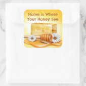 Honey Bee Hand Soap Quadratischer Aufkleber (Tasche)