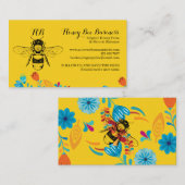 Honey Bee Handgezeichnete Blume gelb Visitenkarte (Vorne/Hinten)
