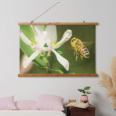 Honey bee Hanging Tapestry Wandteppich Mit Holzrahmen (Schlafzimmer)