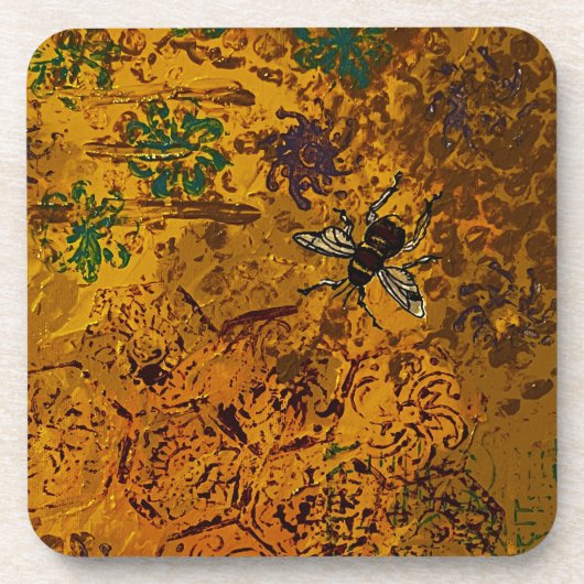 Honey Bee Hard Plastic Untersetzer (Vorderseite)