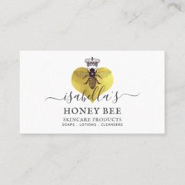 Honey Bee Heart Skincare Gold Foil On White Visitenkarte