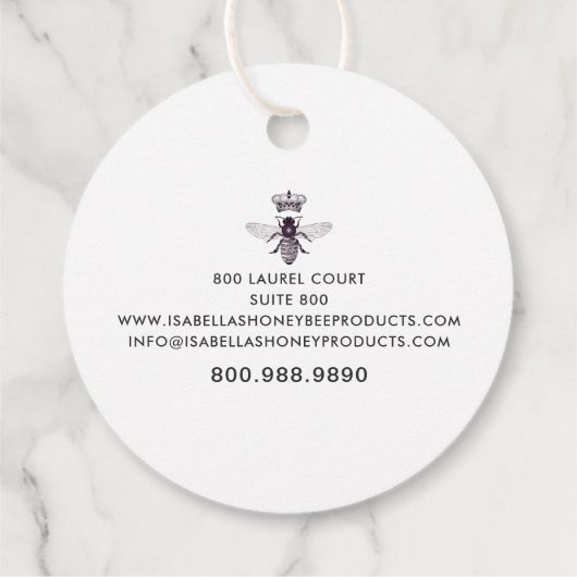 Honey Bee Heart Skincare Imitate Gold Foil Geschenkanhänger (Rückseite)