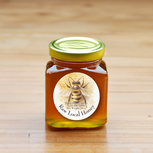 Honey Bee Honey Apiary Business Bottle Label Runder Aufkleber