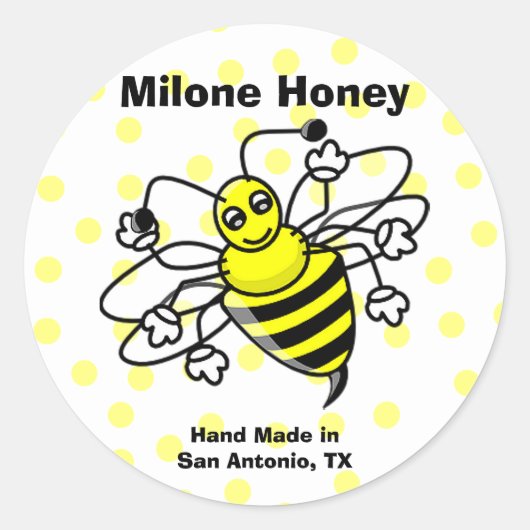Honey Bee Honey Label Sticker (Vorderseite)