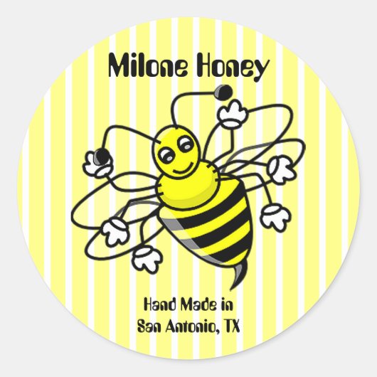 Honey Bee Honey Label Sticker (Vorderseite)