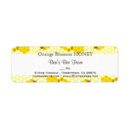 Honey Bee Honeycomb 0,75" x 2,25" Editable Label