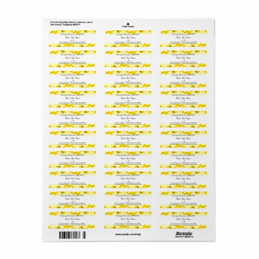Honey Bee Honeycomb 0,75" x 2,25" Editable Label (Vorne)