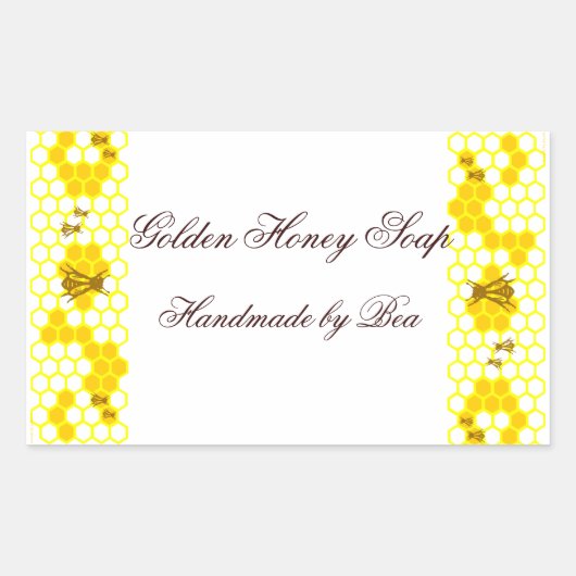 Honey Bee Honeycomb Art Custom Jar Stickers (Vorderseite)
