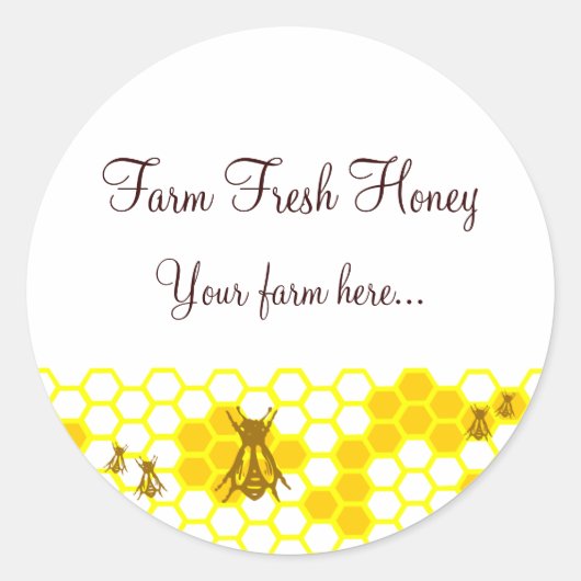 Honey Bee Honeycomb Art Custom Jar Stickers (Vorderseite)