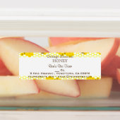 Honey Bee Honeycomb Art Editable 2,25" x 0,75" Etiketten (Befestigt)
