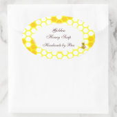 Honey Bee Honeycomb Art Editable Oval Sticker (Tasche)