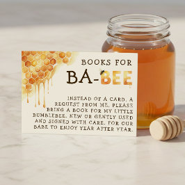 Honey Bee Honeycomb Baby Shower Book Request Begleitkarte
