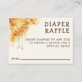 Honey Bee Honeycomb Baby Shower Diaper Raffle Begleitkarte (Vorderseite)