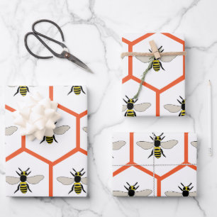 Honey Bee Honeycomb Baby Shower Geburtstag Geschenkpapier Set