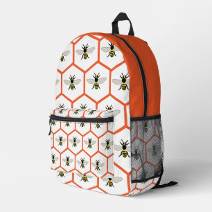 Honey Bee Honeycomb Beekeeper School Bedruckter Rucksack