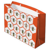 Honey Bee Honeycomb Bees Fun Niedlich Große Geschenktüte (Rückseite Schrägansicht)