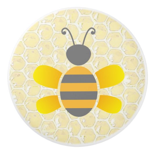 Honey Bee Honeycomb Bee's Hive Cabinet Knobs Keramikknauf (Vorderseite)