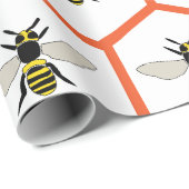 Honey Bee Honeycomb Birthday Baby Shower Geschenkpapier (Rolleneckpunkt)