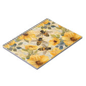 Honey Bee Honeycomb Blume Blumenmuster Notizblock (Linke Seite)