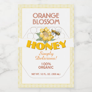 Honey Bee Honeycomb Blume Lebensmitteletikett