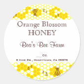Honey Bee Honeycomb Custom 1,5" Round Aufkleber (Vorderseite)